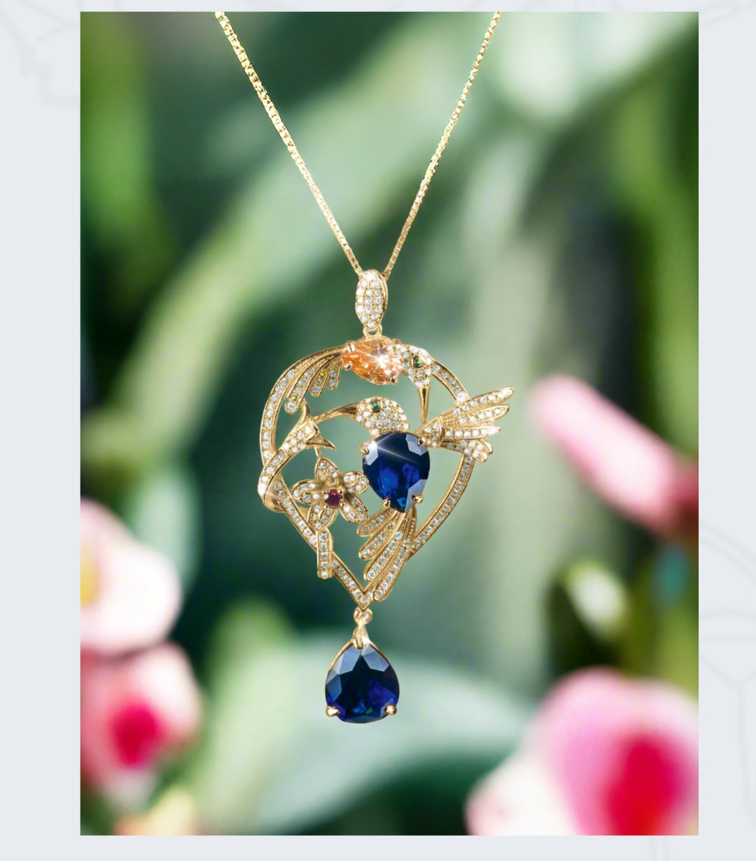 Golden Hummingbird Pendant - Save $30 Instantly