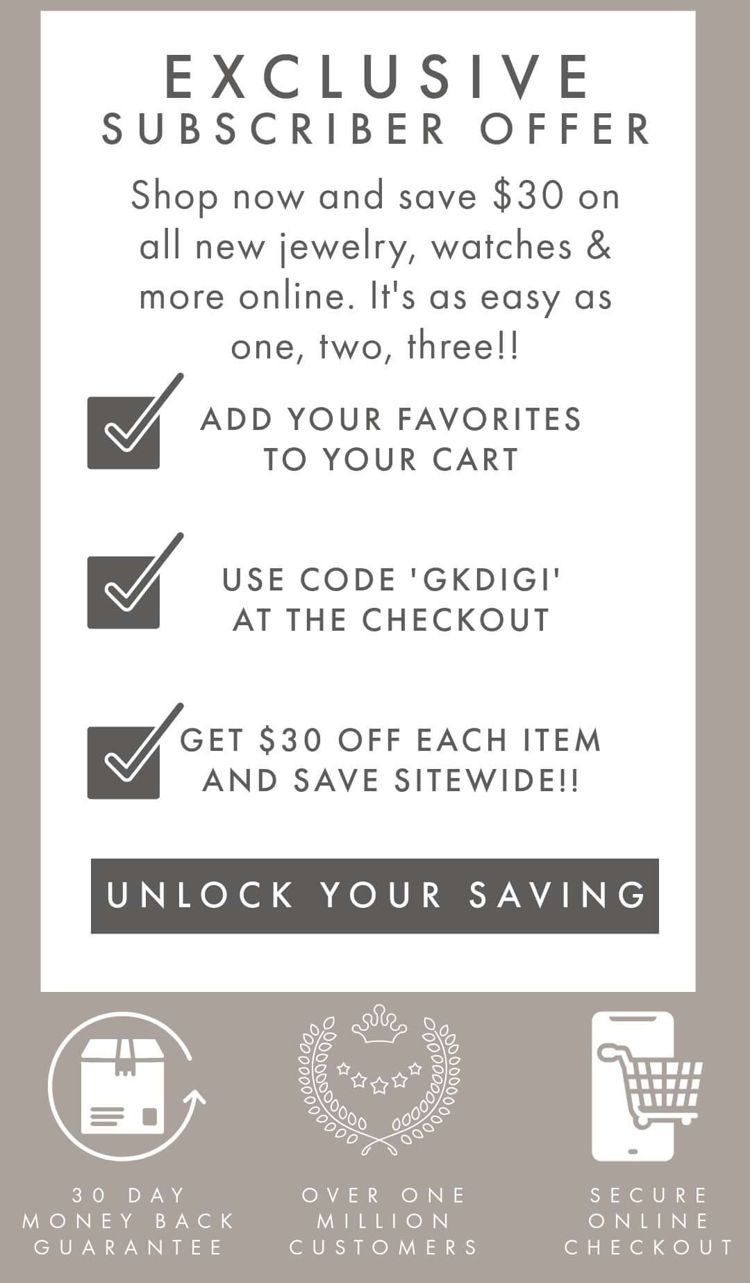 Unlock Your Saving- save $30 with code GKDIGI