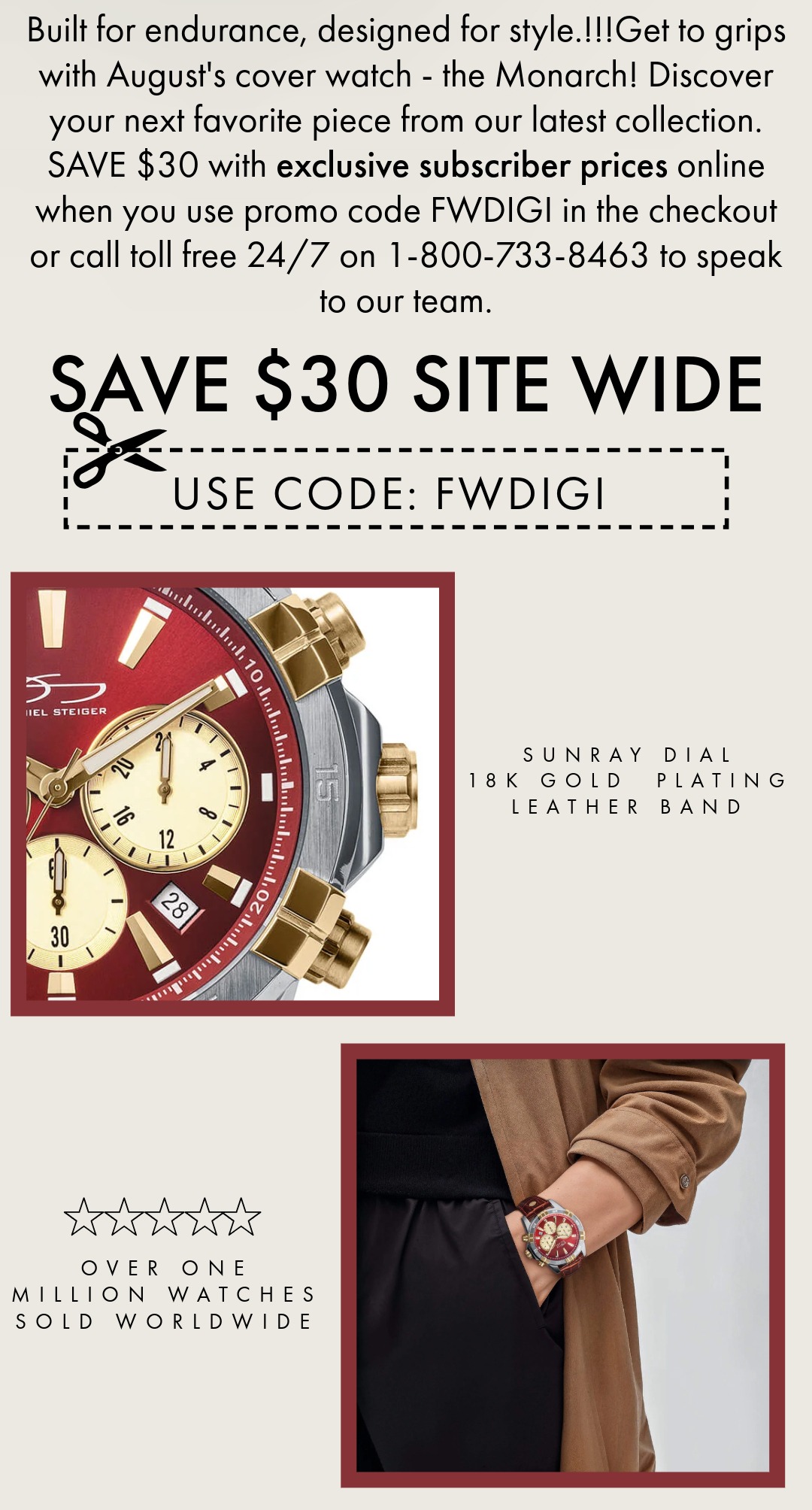 Featured Watch - Monarch: Save With your exclusive code FWDIGI