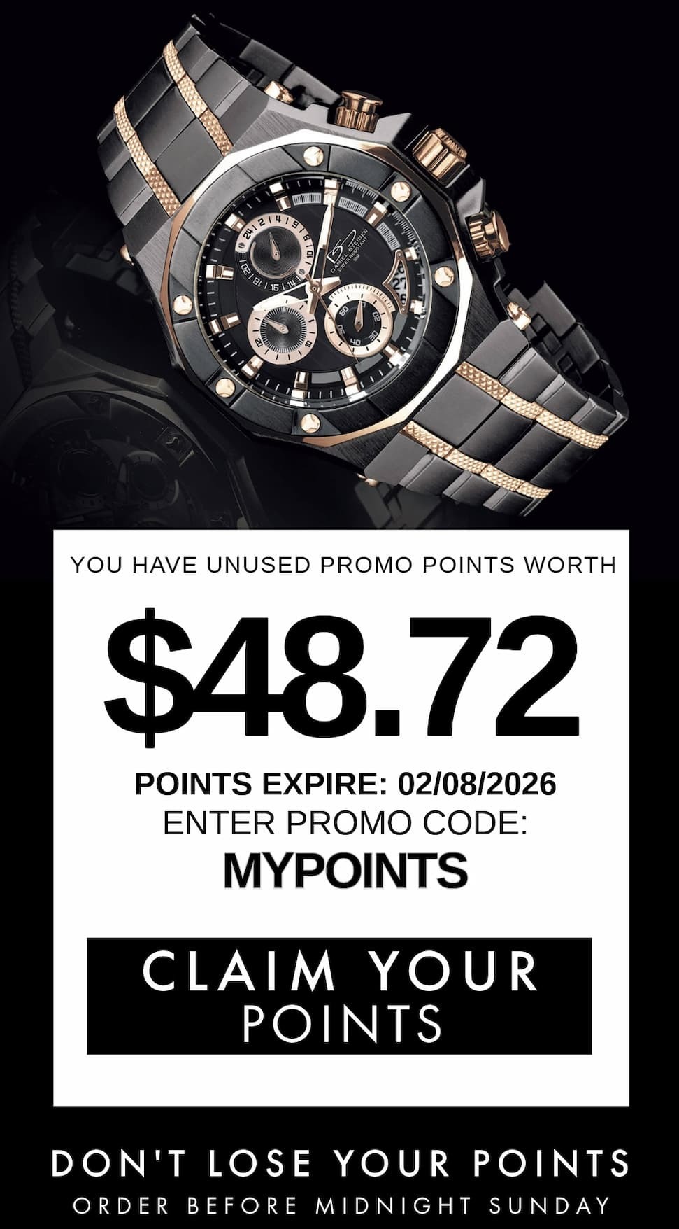 Claim Points Before Midnight Sunday  Or Lose Them All