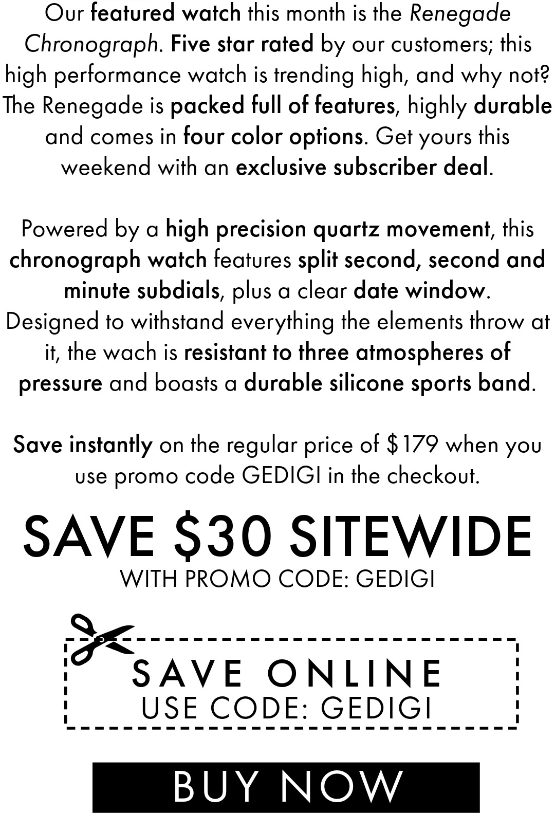 Featured Watch - Renegade Chronograph