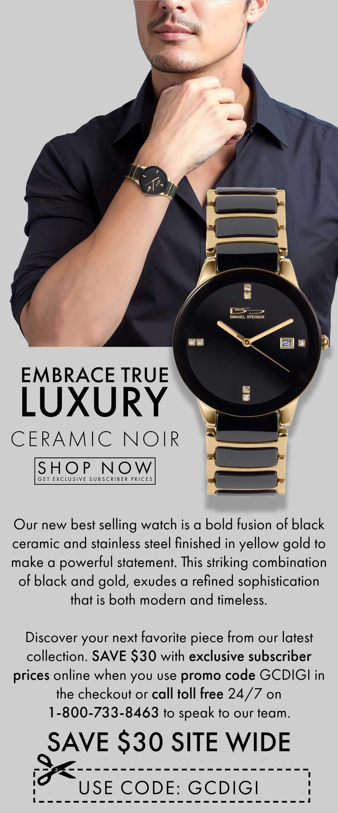 Best Selling Men's Watch: Ceramic Noir