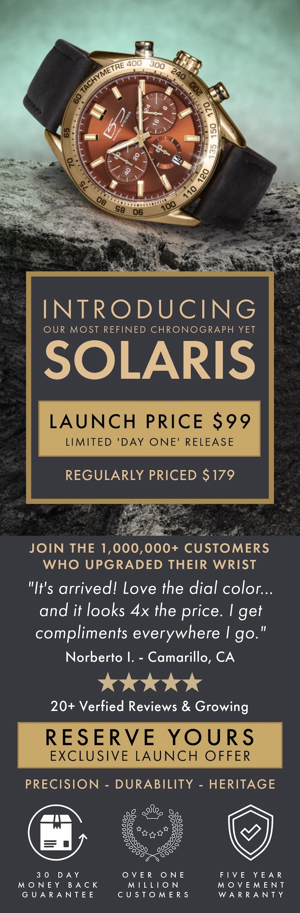 Chronograph precision. Refined design. Limited release.