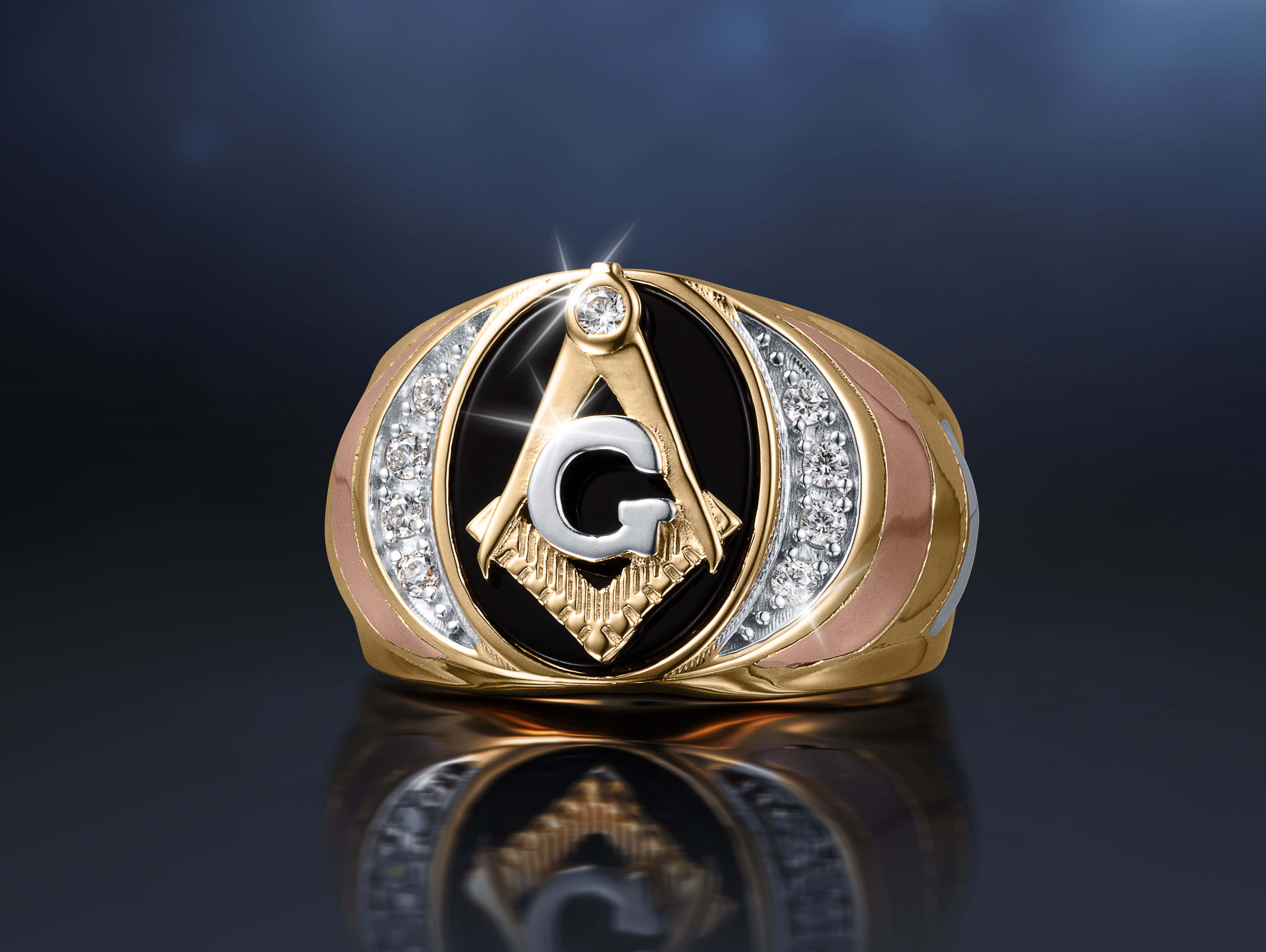 ONYX BROTHERHOOD FREEMASON MEN'S RING