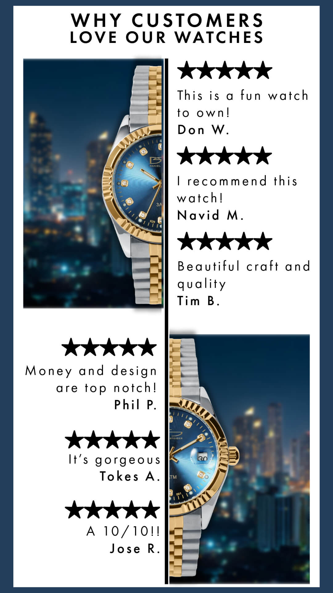 Five Star Rated Watches