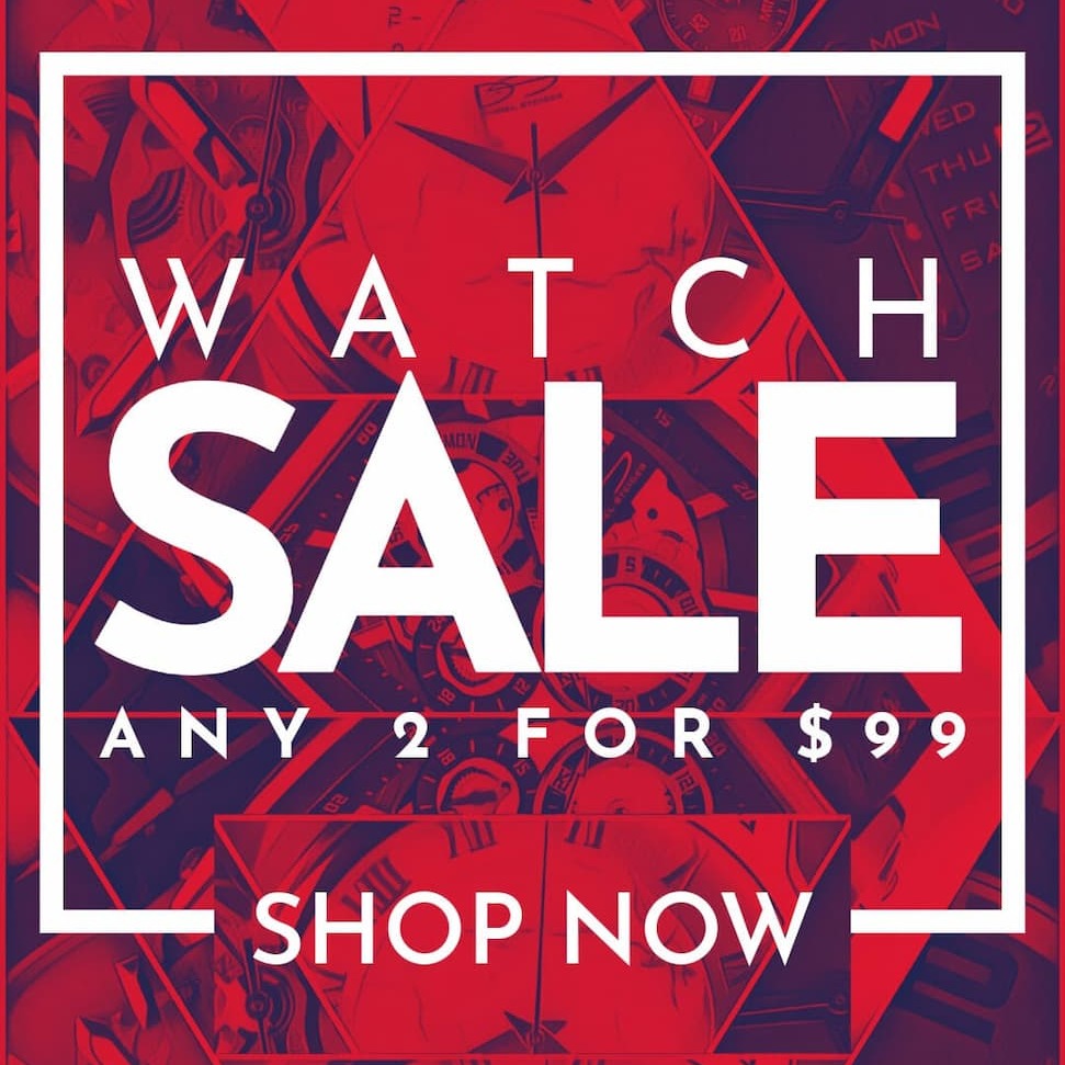 Any two watches for just $99 when you add code 2for99 in the checkout