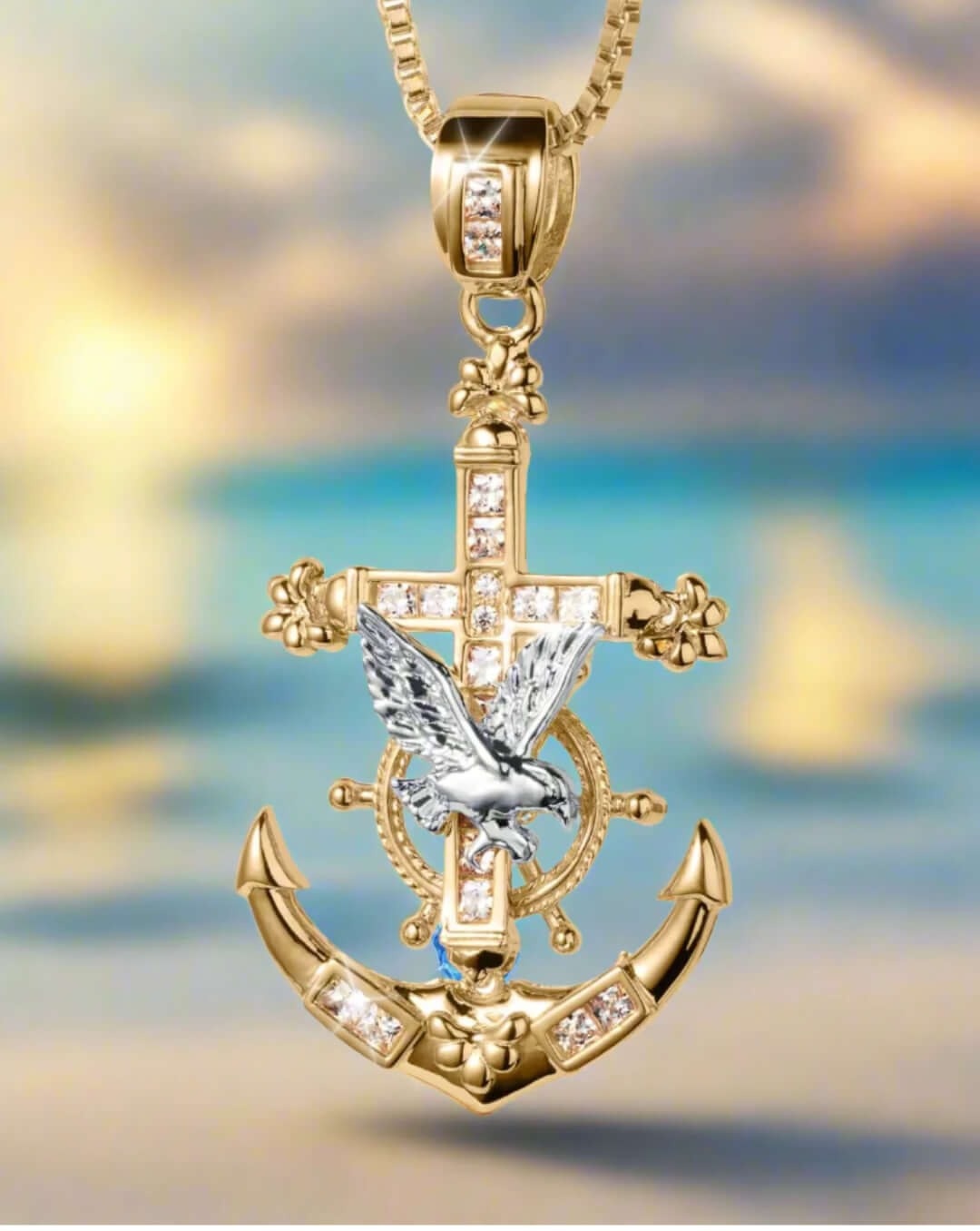 Top Men's Jewelry: Anchor & Eagle Pendant - Save $30 online with code GFDIGI in the checkout