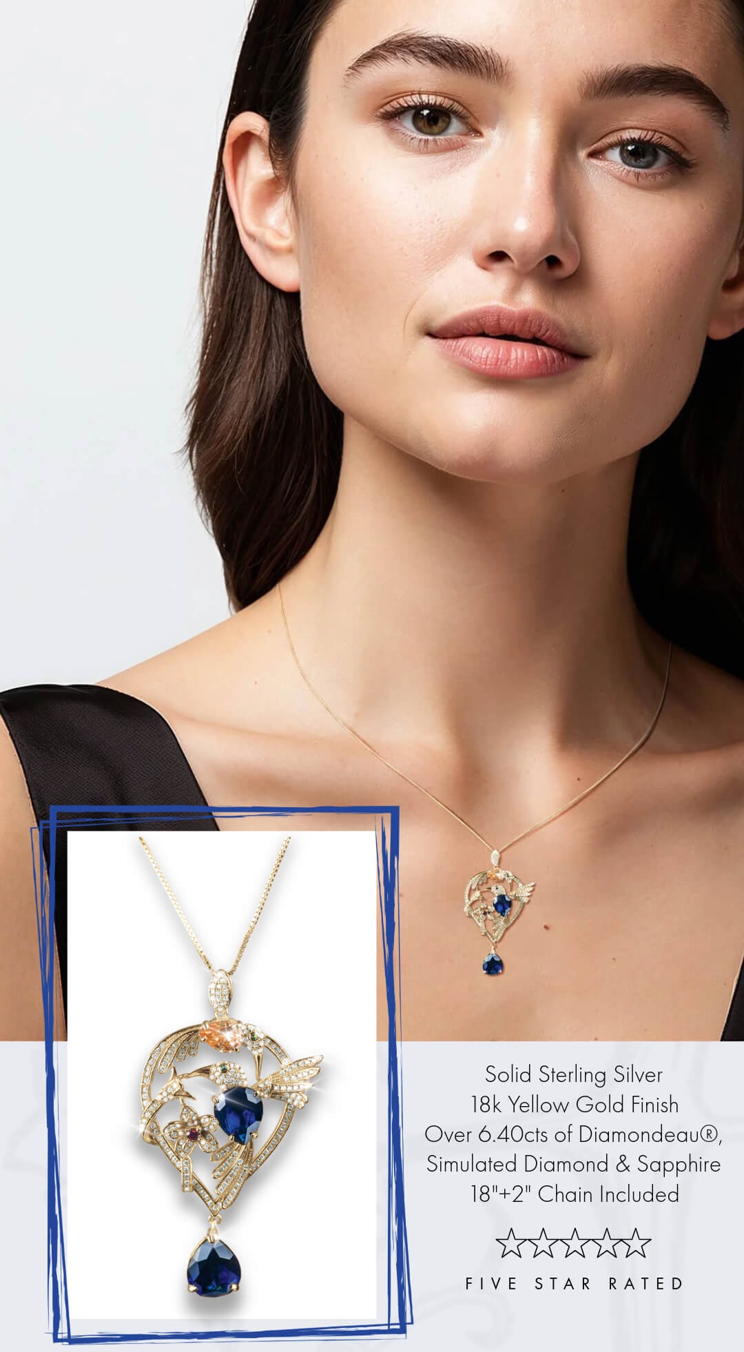 Golden Hummingbird Pendant - Save $30 Instantly