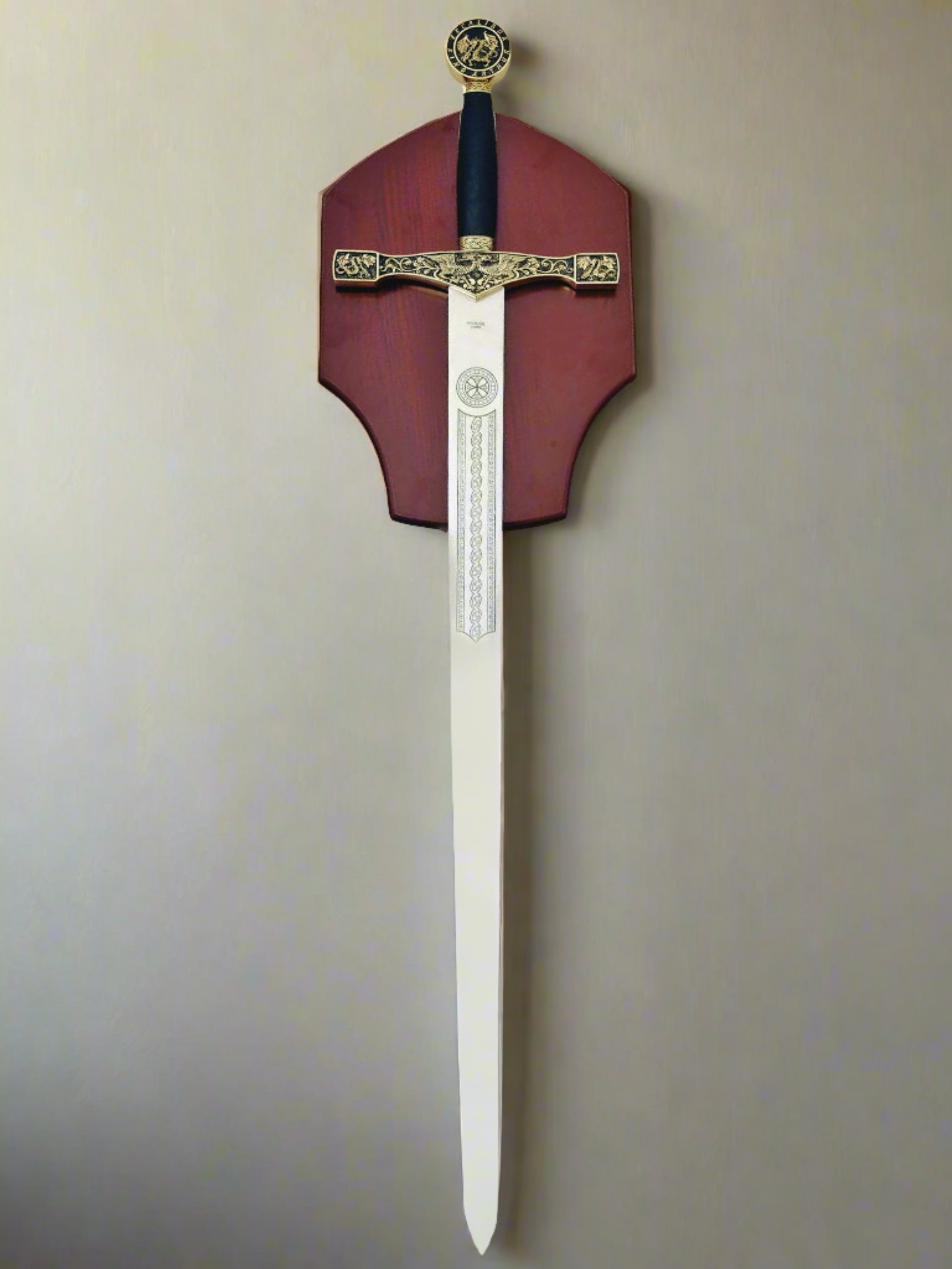Sword mounted on wall