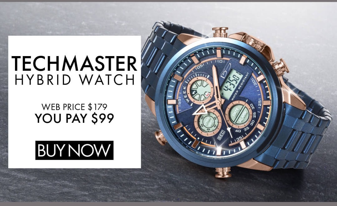 Save $80 Instantly - Techmaster Hybrid Watch