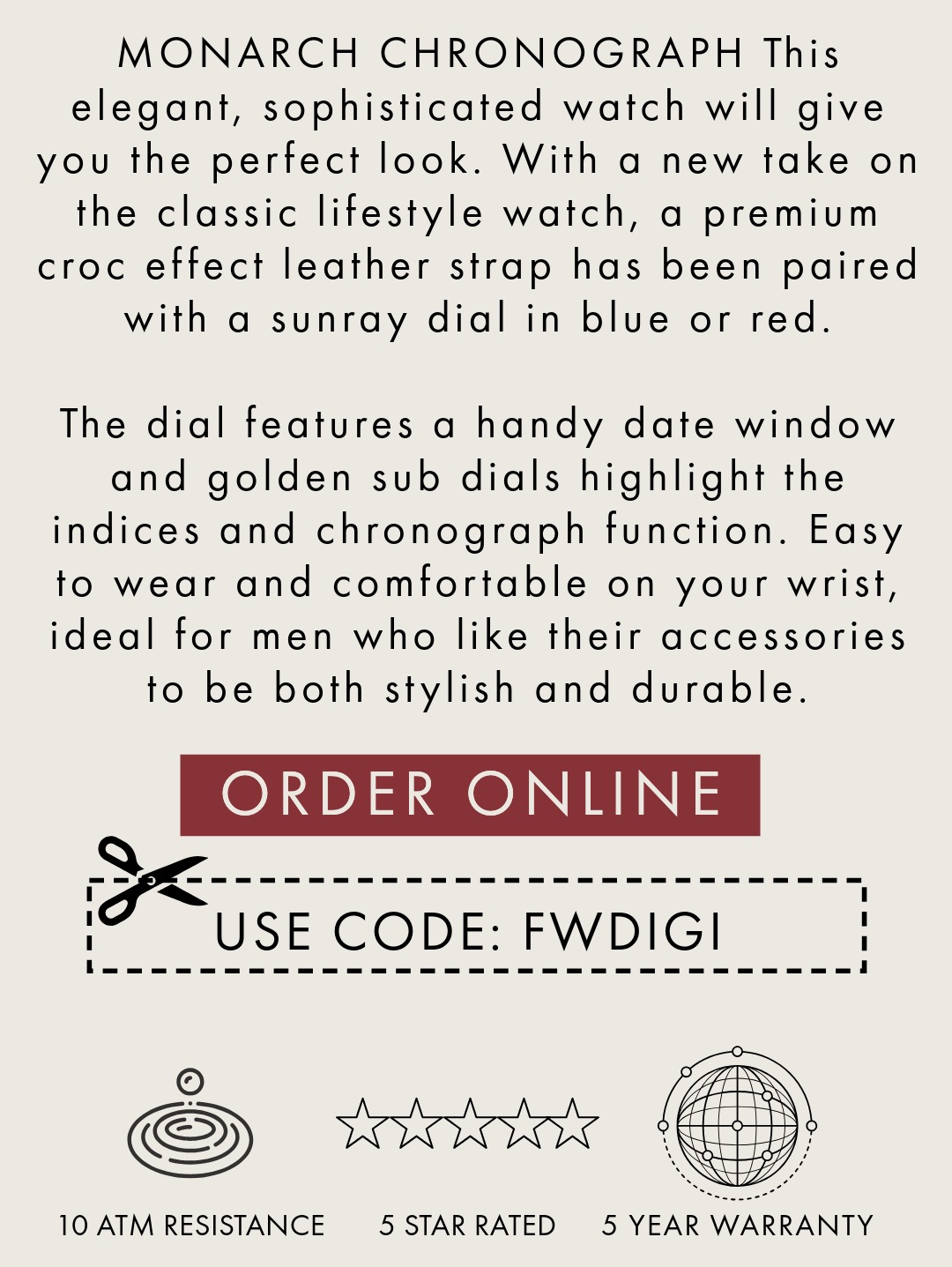 Featured Watch - Monarch: Save With your exclusive code FWDIGI