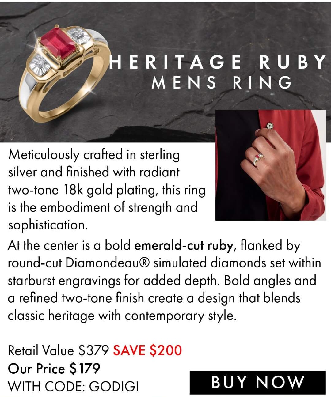 New Mens Rings - save $30 online with code GODIGI