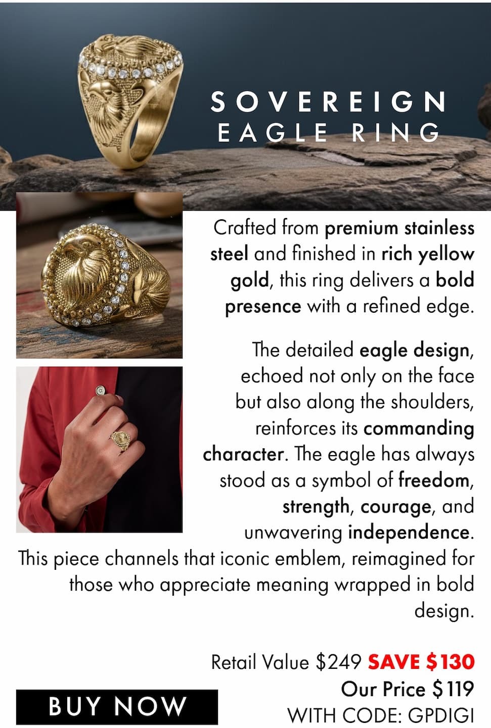 New Mens Rings - save $30 online with code GPDIGI