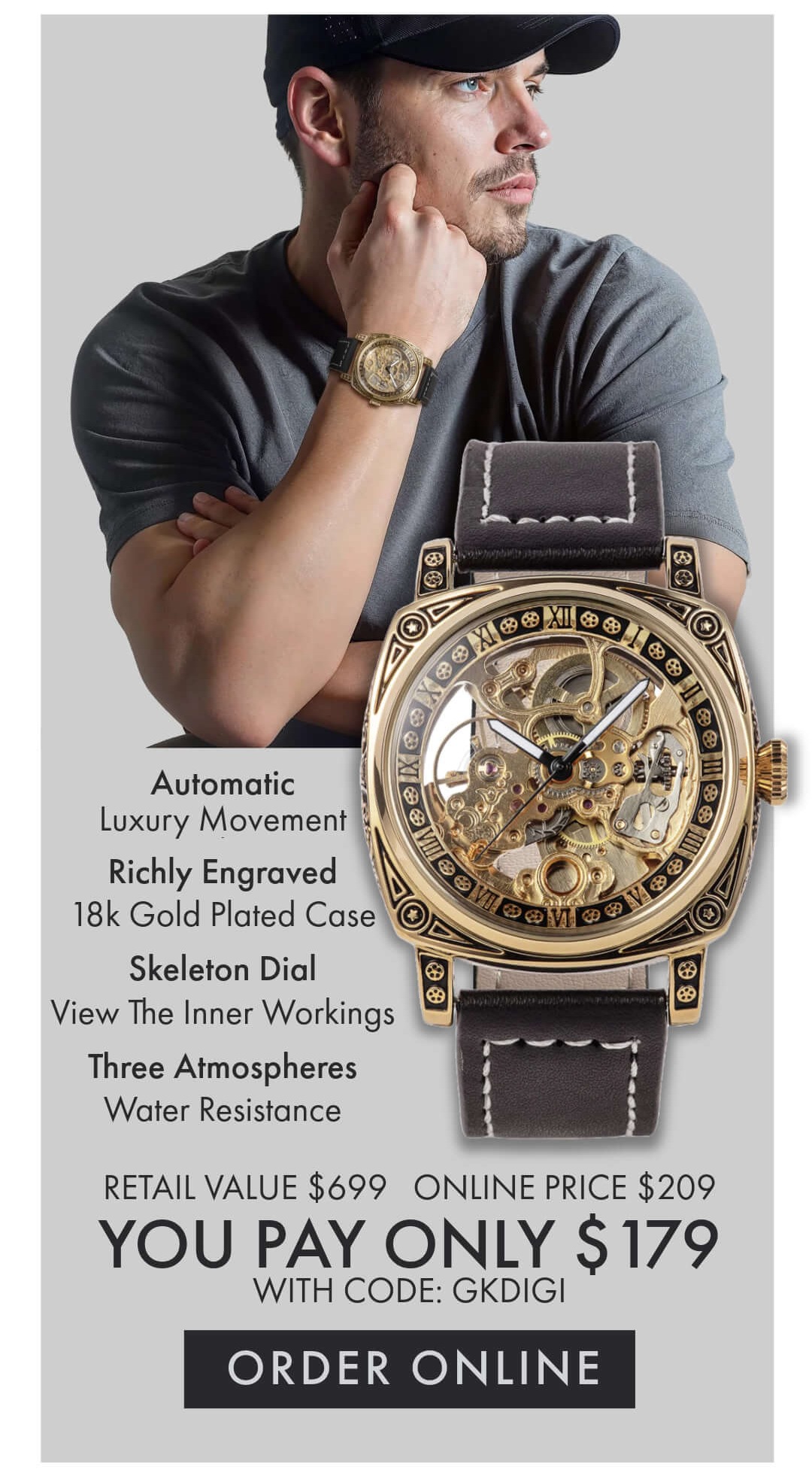 Emperor Automatic - Save $30 Online with code: GKDIGI