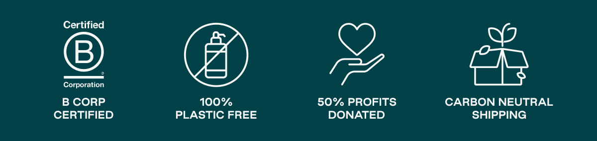 Good Time is committed to sustainability. We are B Corp certified. Our products are 100% plastic free. We donate 50% of profits to clean water initiatives. We offer carbon neutral shipping.