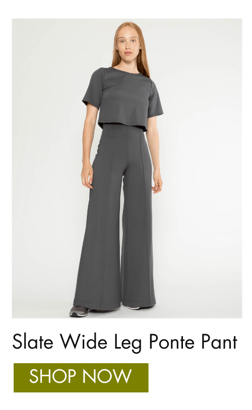 Slate Wide Leg Ponte Pant