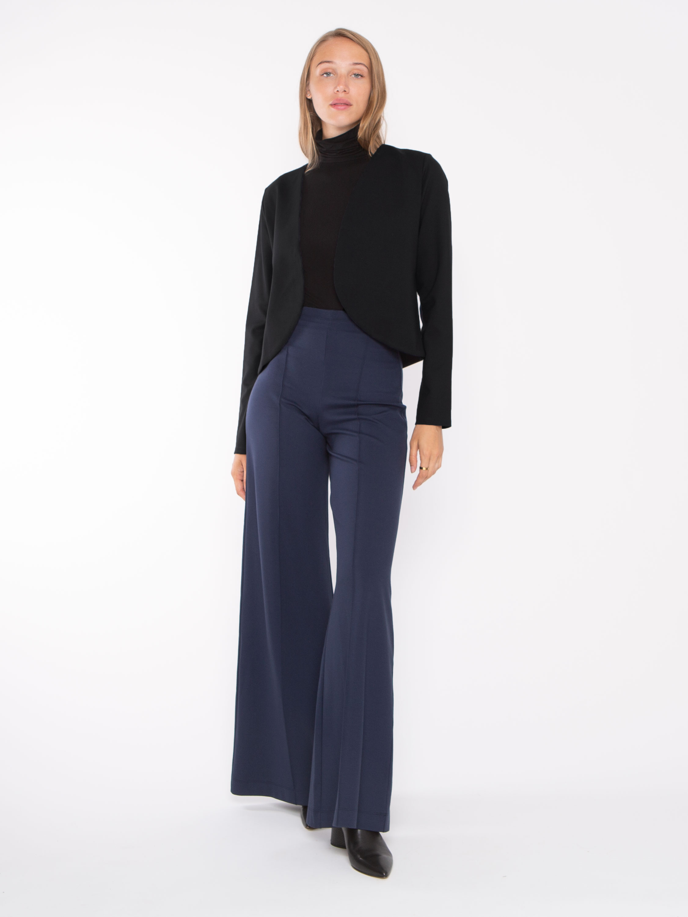 Black Ponte Knit Bolero