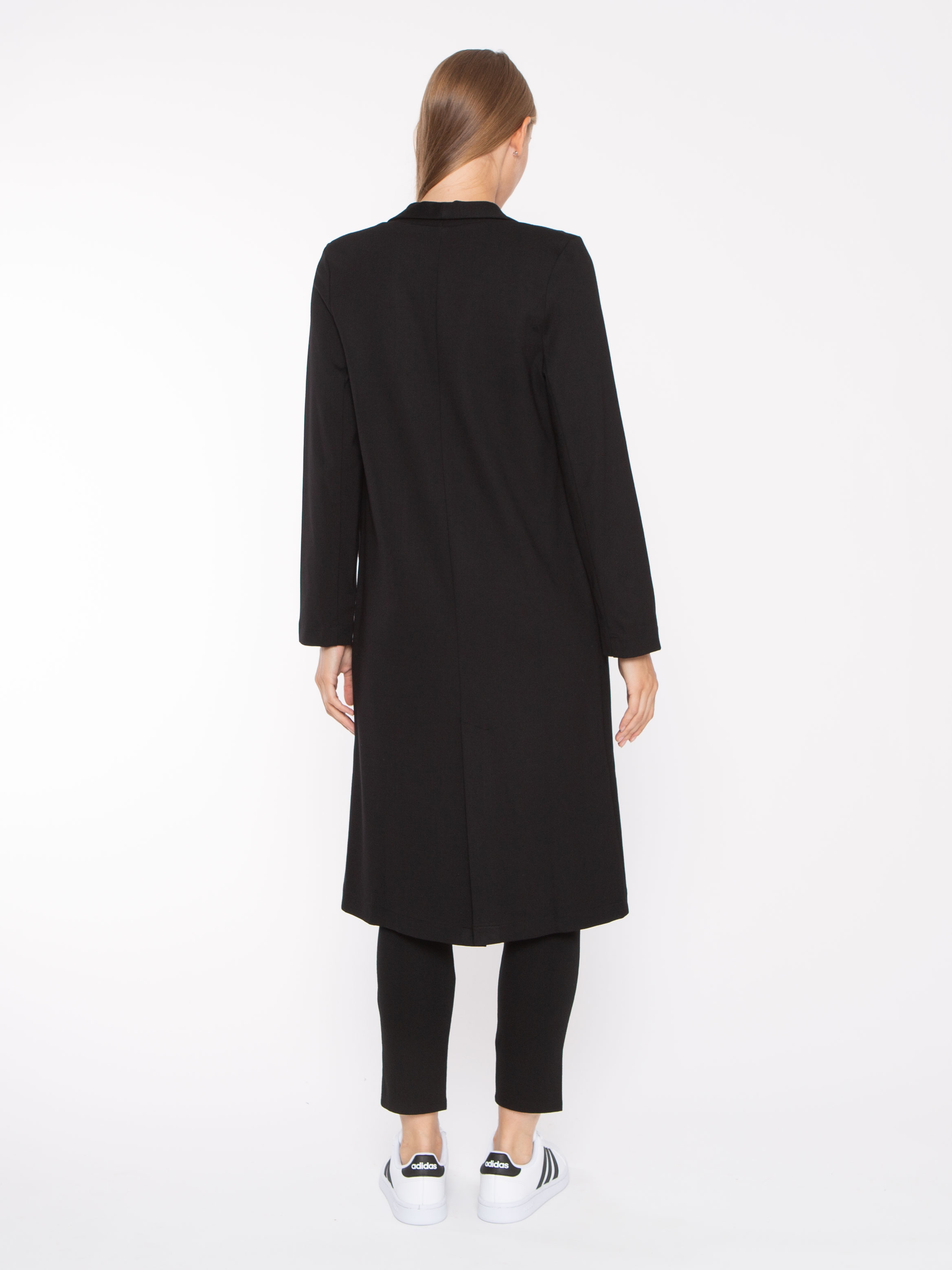 Black Ponte Knit Smoking Jacket