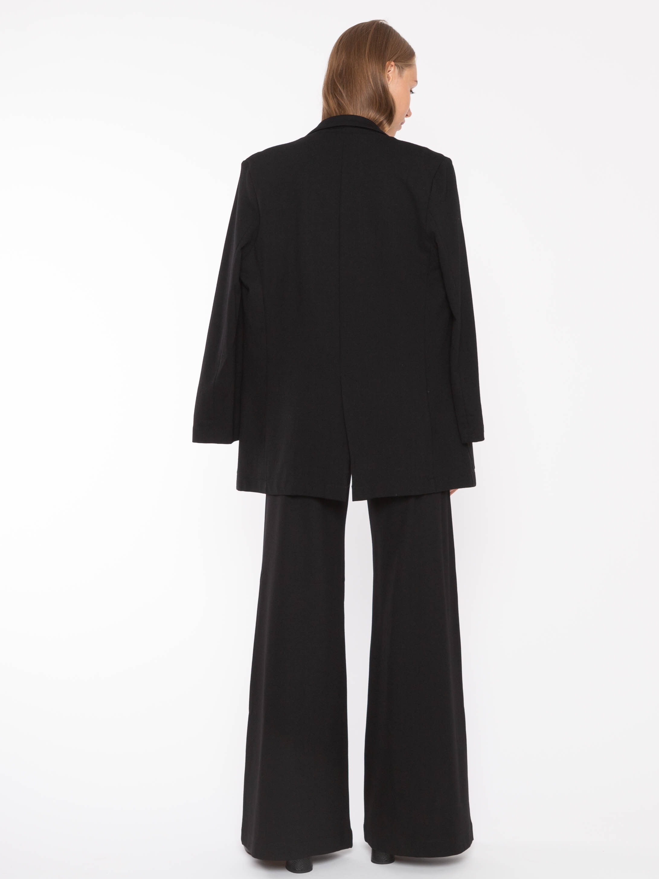 Black Ponte Knit Oversized Blazer