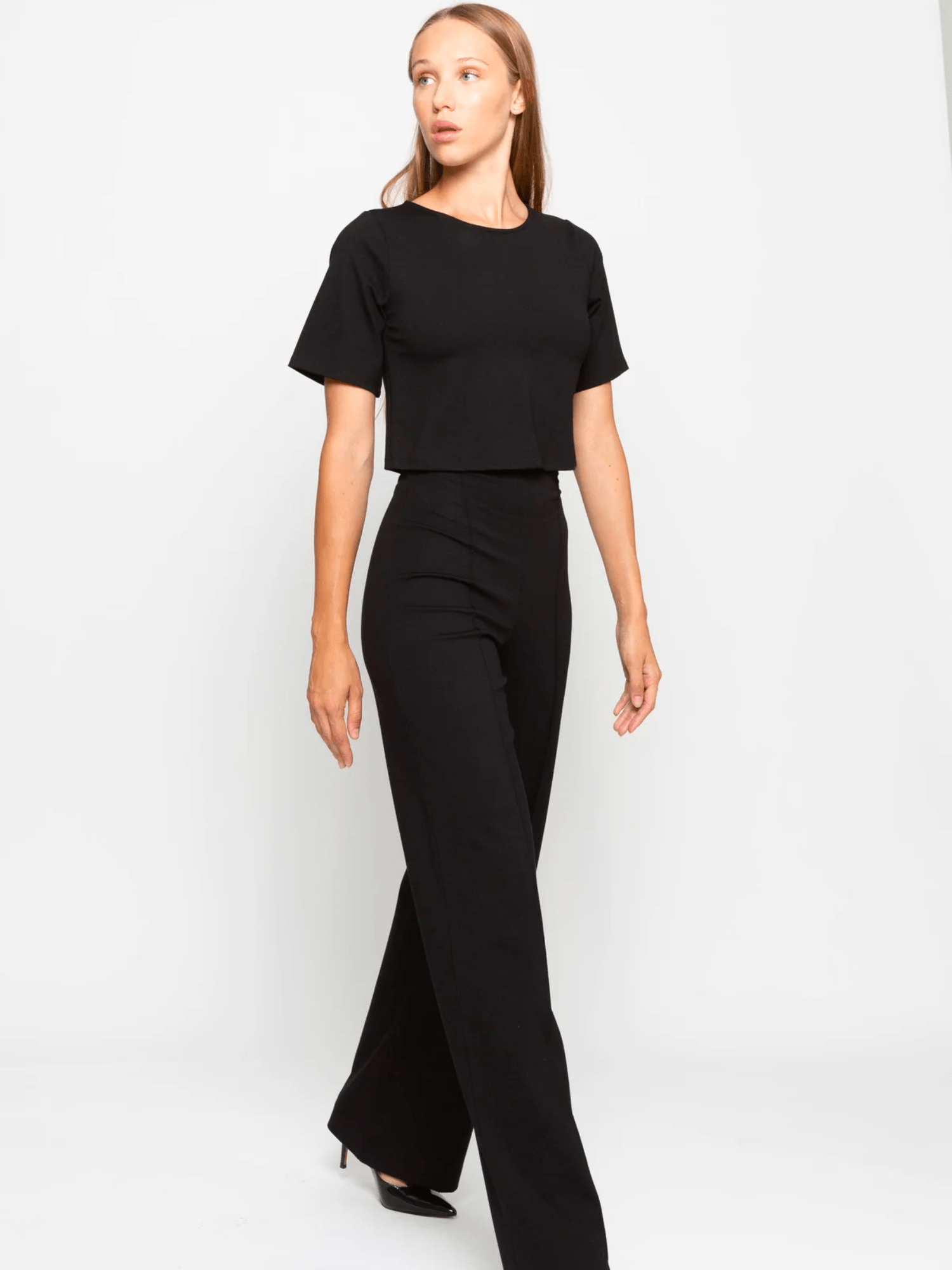 Ponte knit straight leg pant