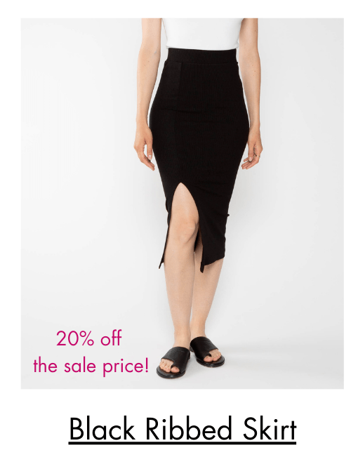 Black ribbed skirt - 20% off sale price!