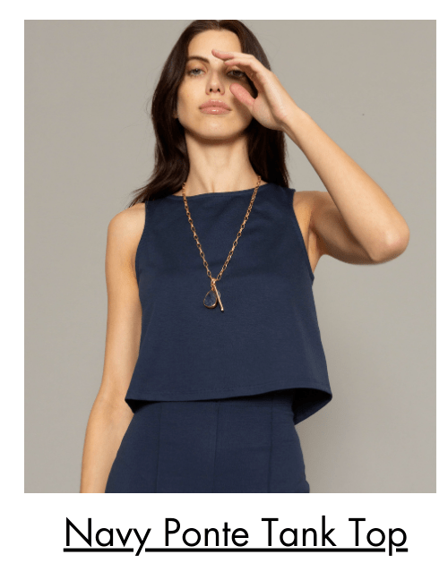 Navy ponte tank top