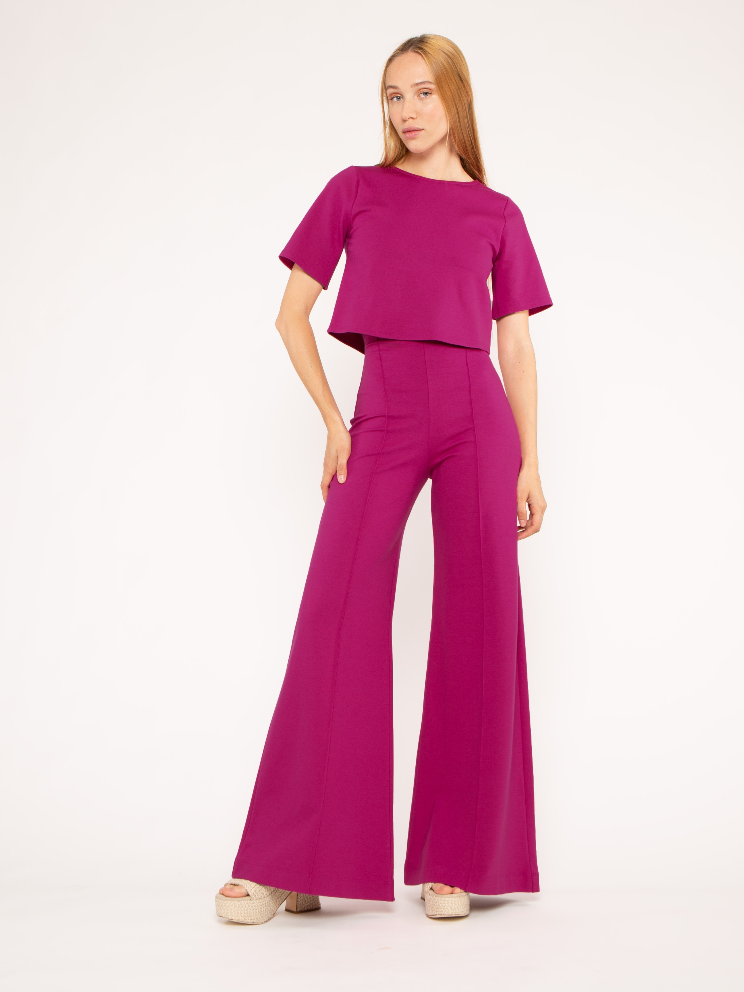 Fuchsia Wide Leg Pant