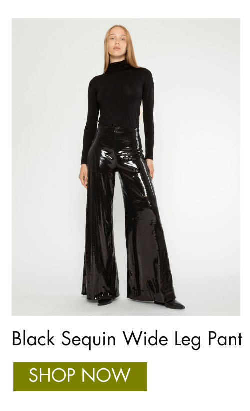 Black Sequin wide leg pant