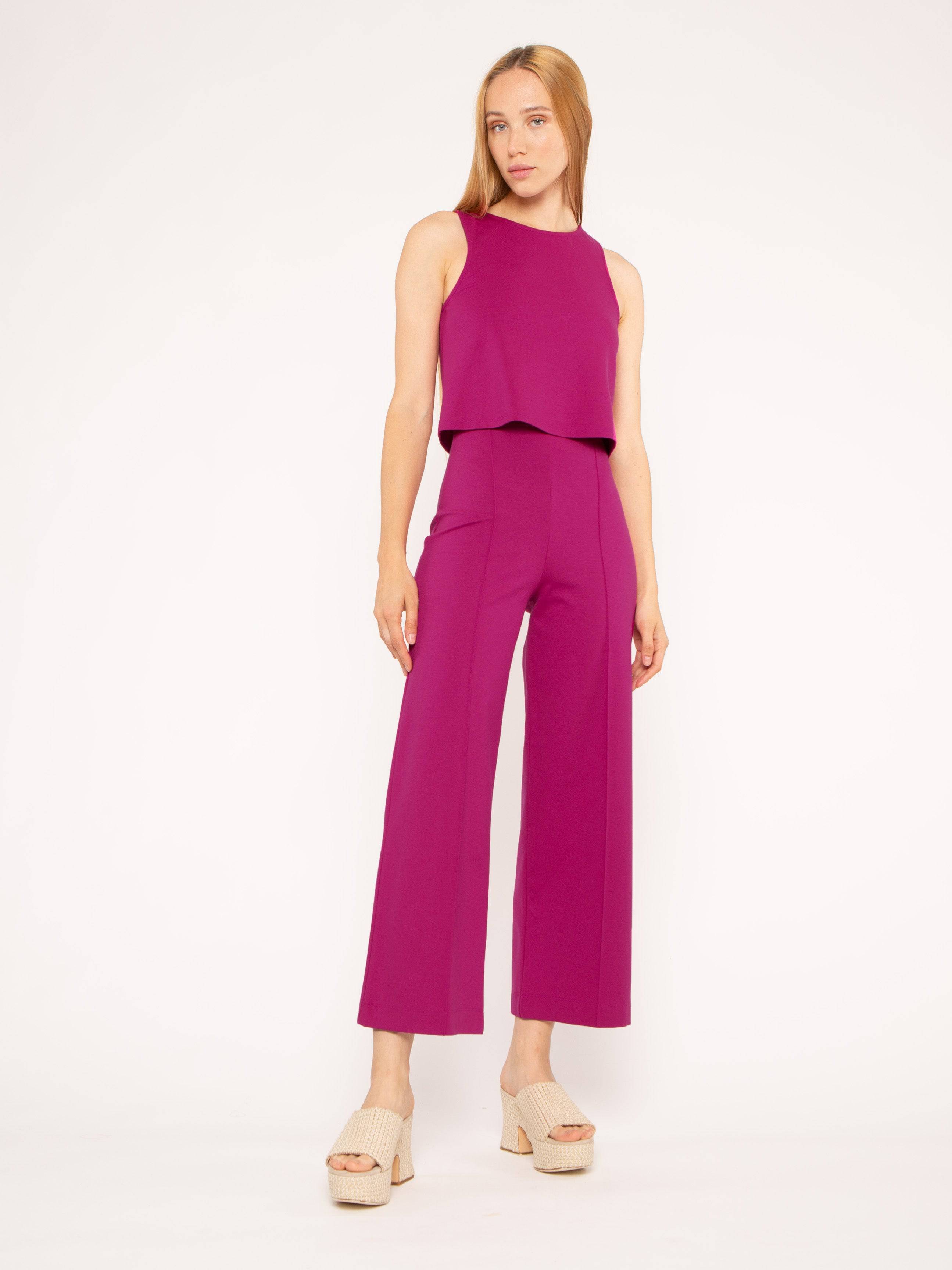 Fuchsia Straight Leg Pant: Cropped