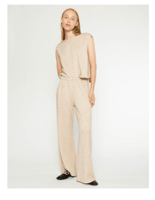 Oatmeal cashmere-like lounge pants