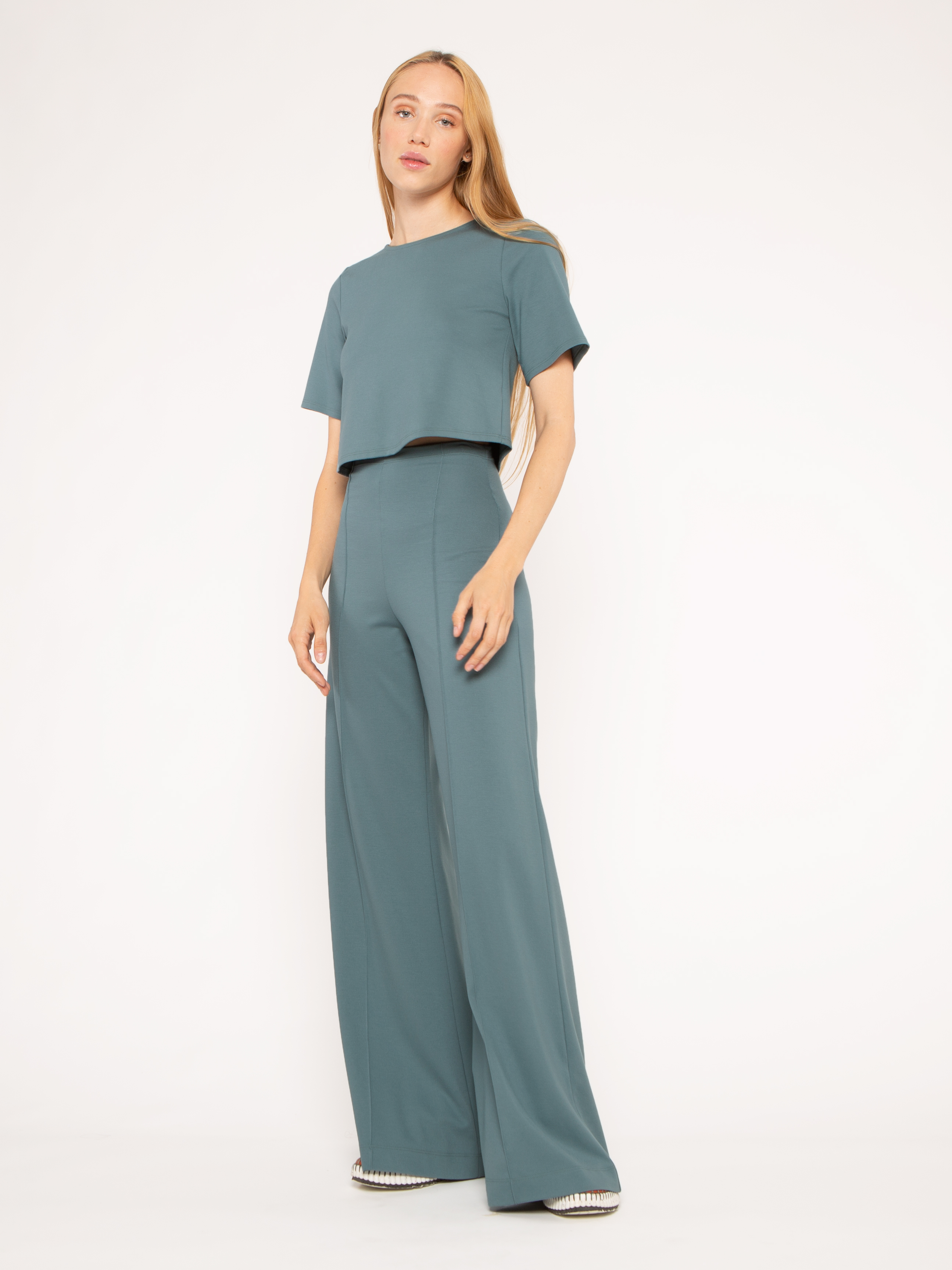Sea Blue Wide Leg Pant