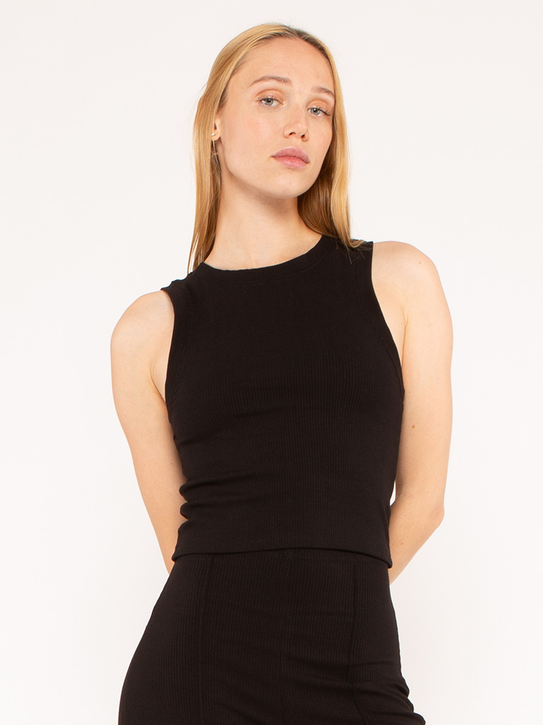 Black Rib Tank Top