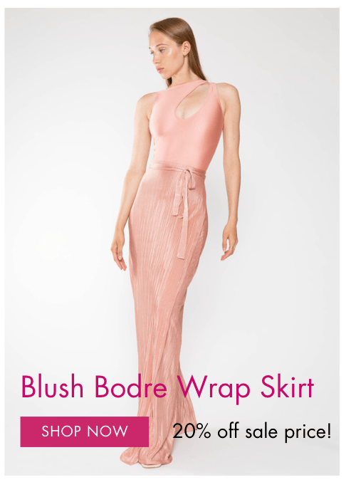 Blush bodre wrap skirt