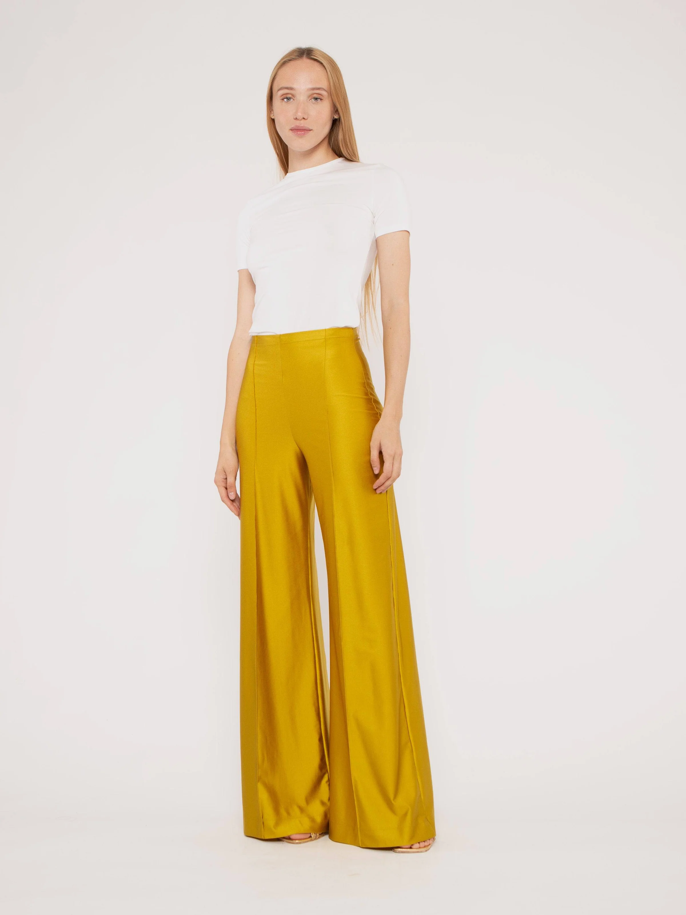 Chartreuse Wide Leg Pant