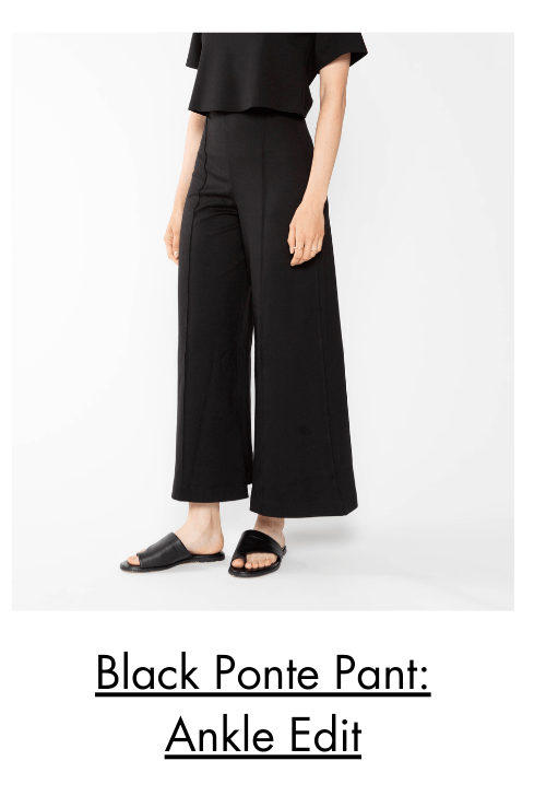Black ponte knit pant: Ankle edit