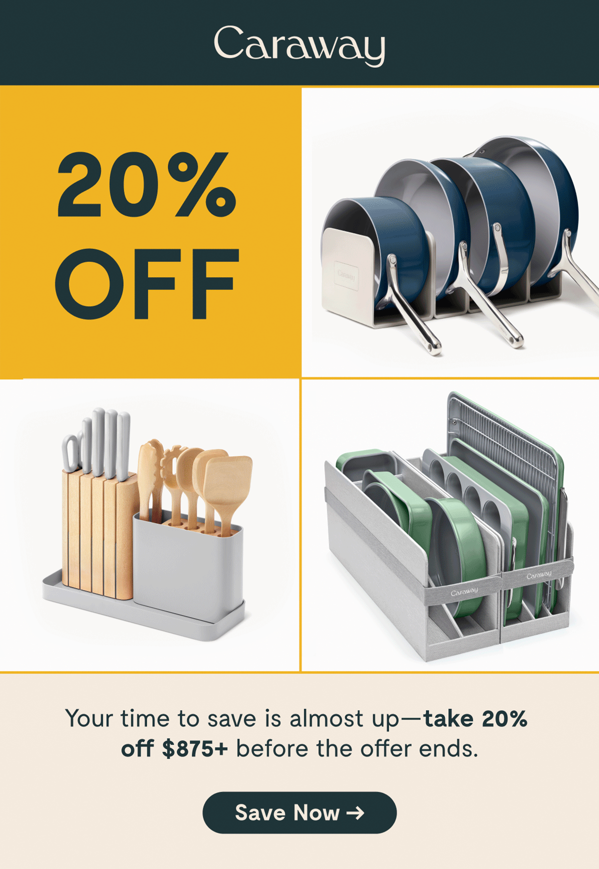 Caraway | 20% OFF  Your time to save is almost up—take 20% off $875+ before the offer ends.  [Save Now →]