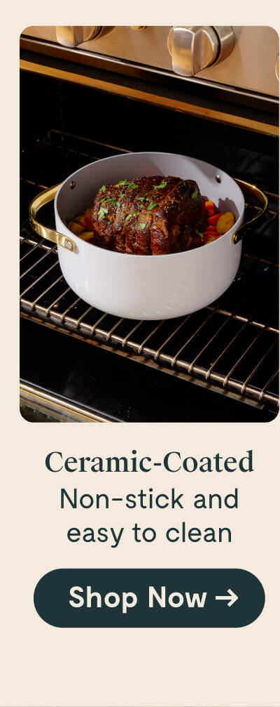 Ceramic-Coated Non-stick and easy to clean. [Shop Now →]
