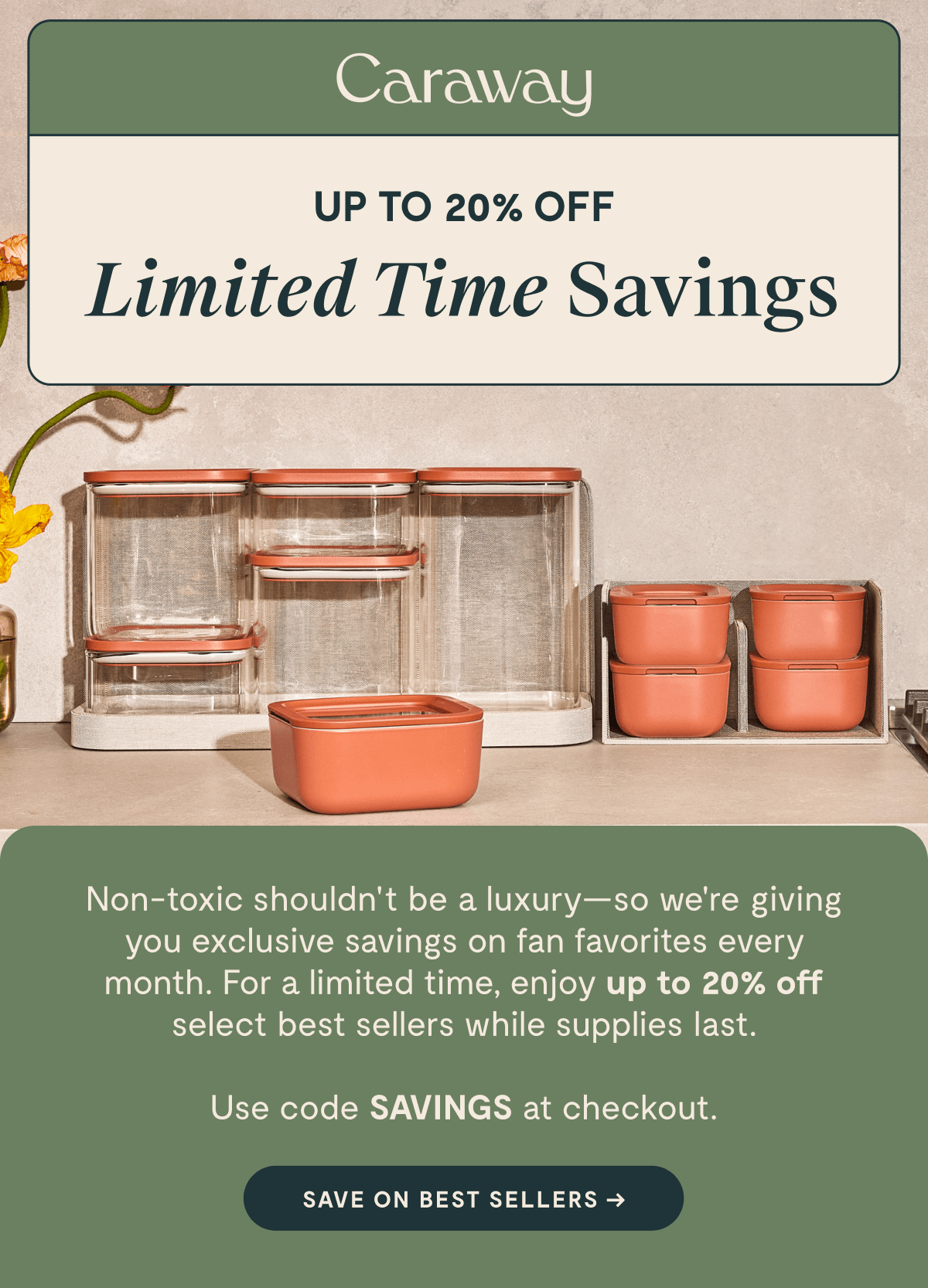 Up to 20% off savings - use code SAVINGS