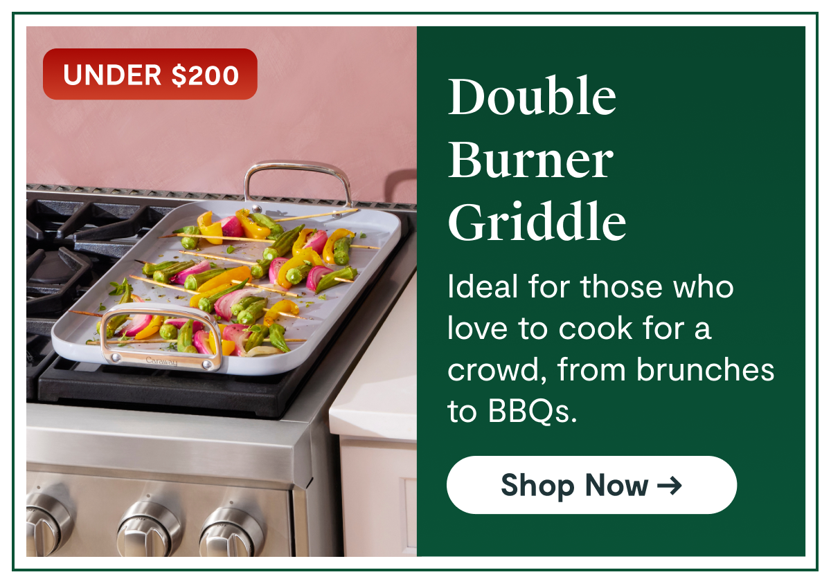 UNDER $200 | Double Burner Griddle | Ideal for those who love to cook for a crowd, from brunches to BBQs. [Shop Now →]