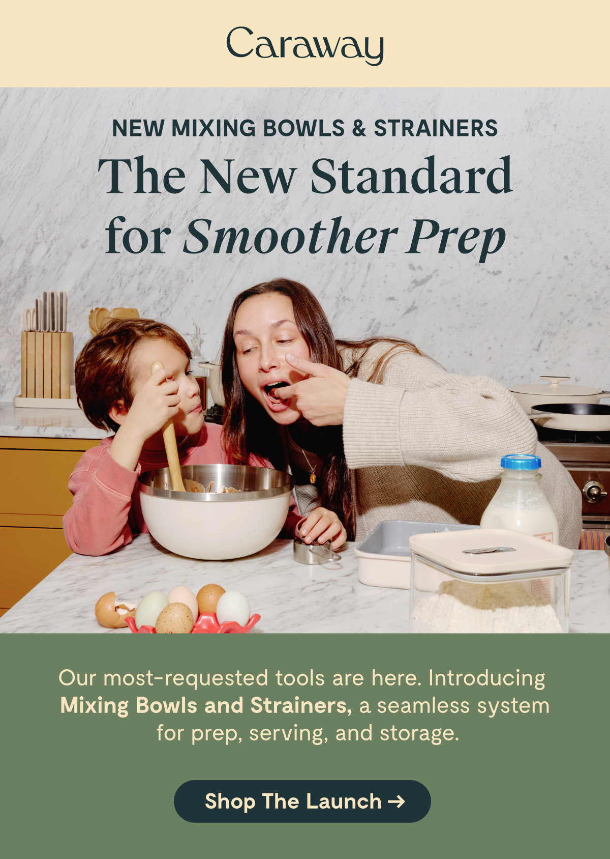 New Mixing Bowls & Strainers | The New Standard for Smoother Prep | Shop The Launch 