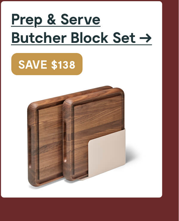 Prep & Serve Butcher Block Set | $138