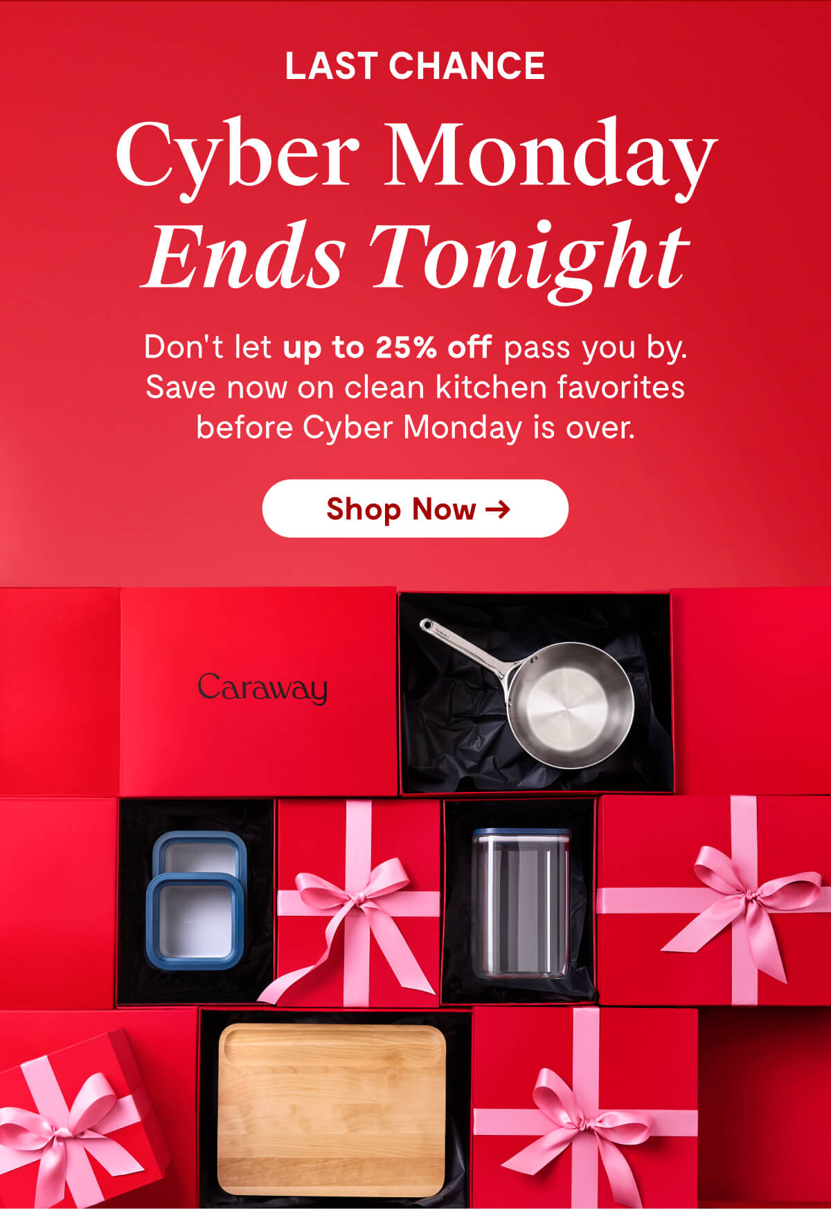 LAST CHANCE | Cyber Monday Ends Tonight | Don't let up to 25% off pass you by. Save now on clean kitchen favorites before Cyber Monday is over. [Shop Now →]