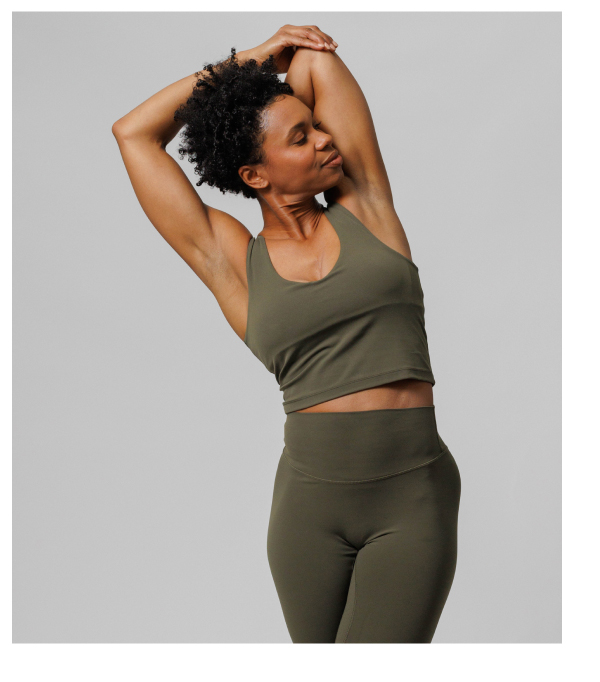 long line sports bra dark pine