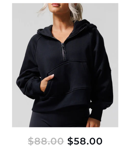 nova half zip hoodie black