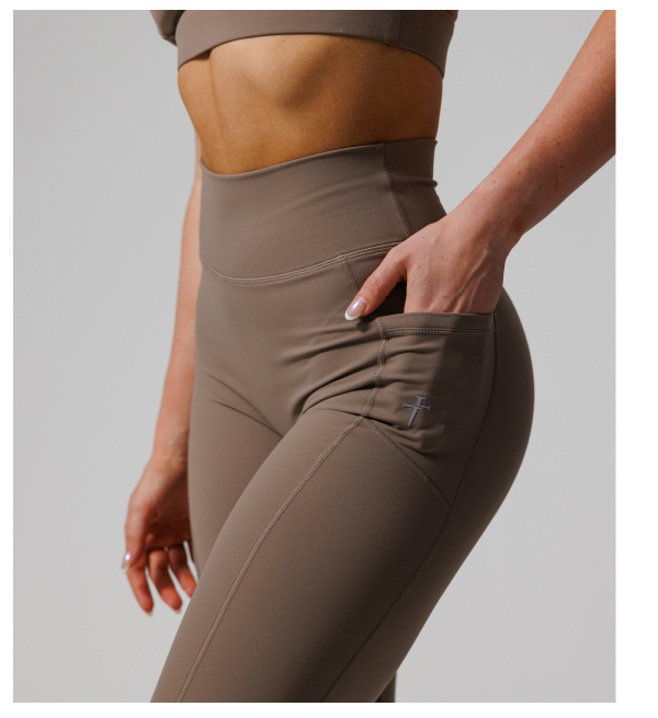 nova pocket leggings deep taupe
