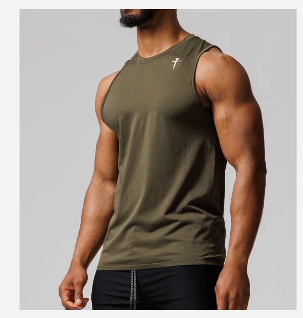 seamless tank - olive