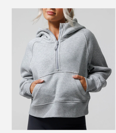 nova half zip hoodie heather grey