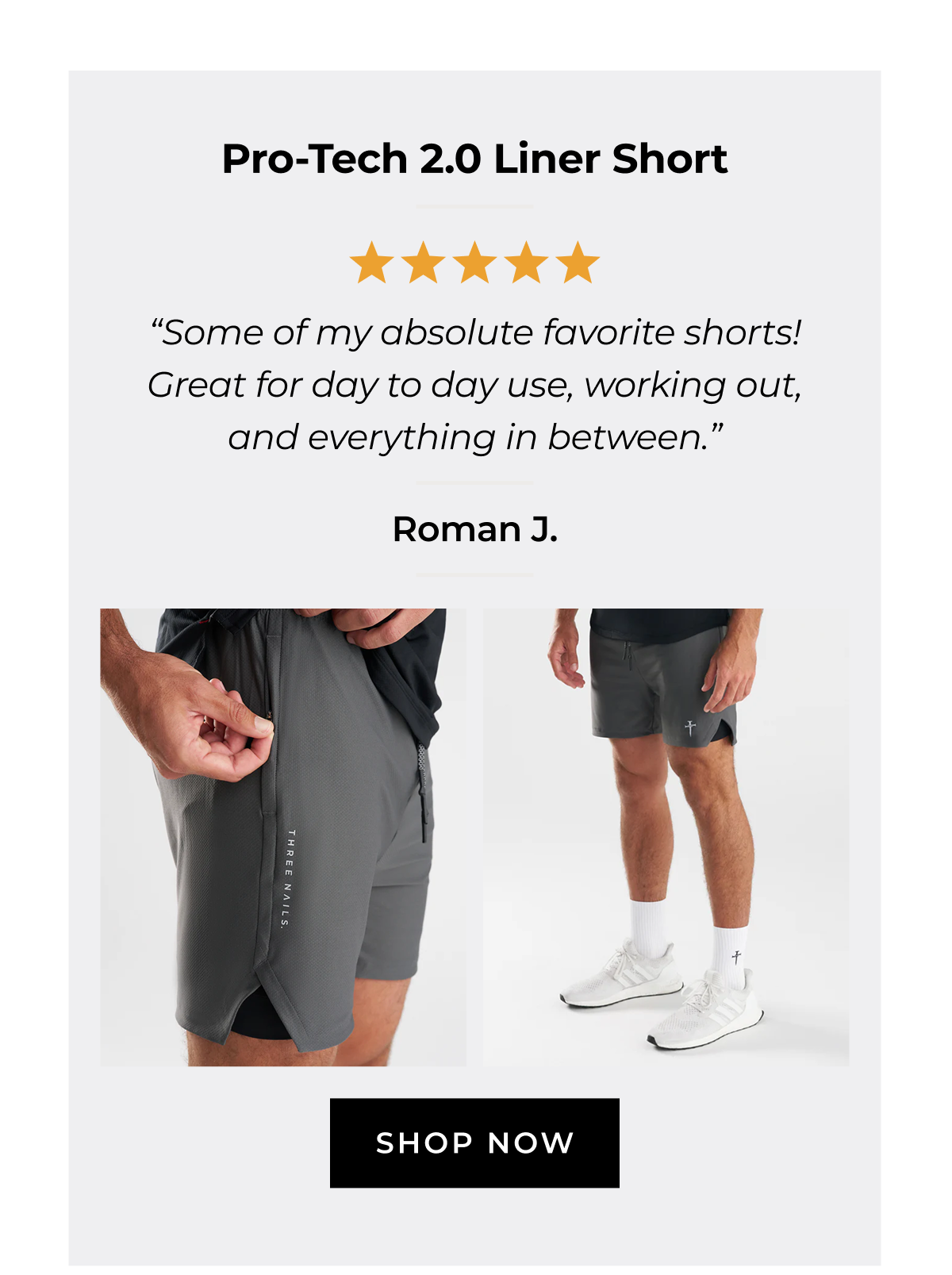 Pro-Tech 2.0 Liner Short "Some of my absolute favorite shorts! Great for day to day use, working out, and everything in between." SHOP NOW