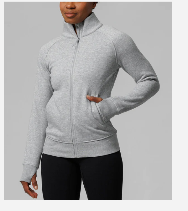 nova full zip heather grey