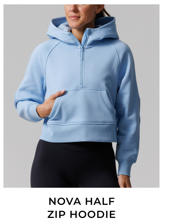 nova half zip hoodie sky blue
